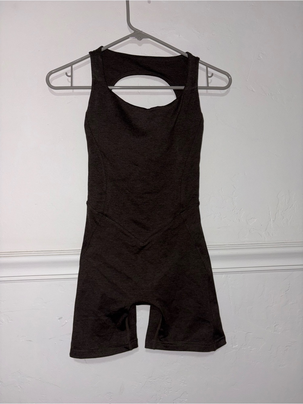 Sleeveless Brown Romper with Scoop Back